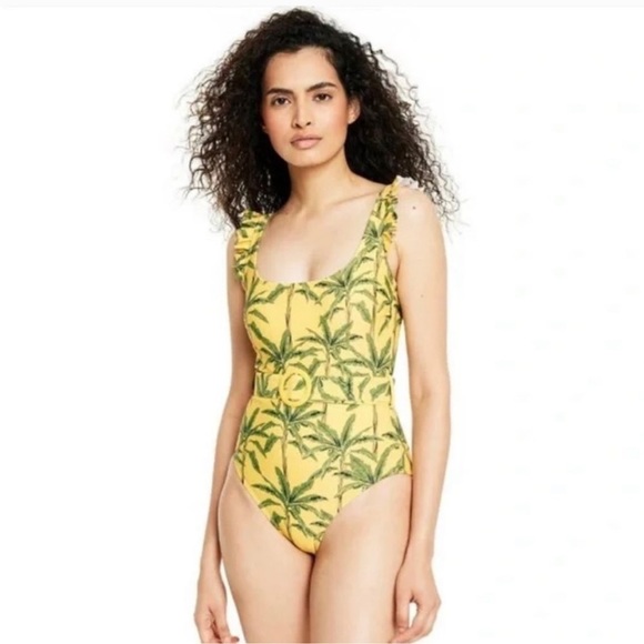 NWOT agua BenditA x Target Swimsuit size 2X sold out yellow with green - Picture 2 of 16